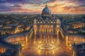Atardecer en el Vaticano Thomas Kinkade
